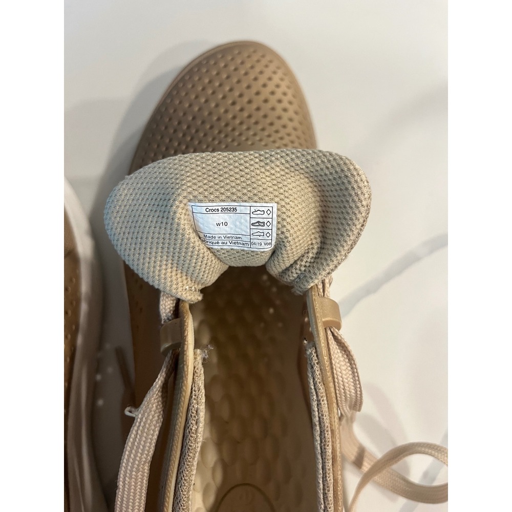 Crocs LiteRide Pacer Gold Metallic Sneakers Women 10 Comfort Lace Up Lightweight - Picture 6 of 9